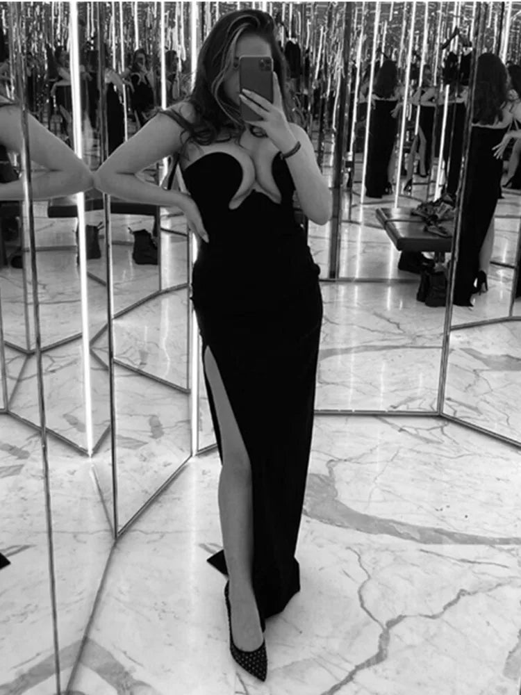 Mia Nightfall
Sexy Strapless Backless Split Black Maxi Long Bodycon Bandage Dress Elegant Evening Party Club Dress - Celestial Couture 